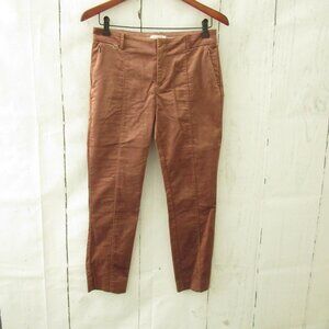 By Anthropologie The Essential Slim Pants 8 Rose Pink Velvet Ankle Crop